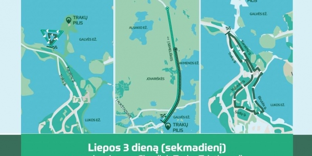 2022 m. liepos 3 d. dėl transporto priemonių eismo ribojimo Trakų mieste,  miesto autobusas nekursuos